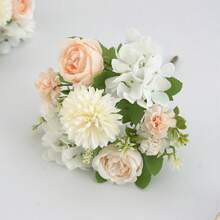 1/4 bó hoa mẫu đơn, cẩm tú cầu, cúc vạn thọ bằng lụa - Hoàn hảo cho trang trí đám cưới, vòng hoa tự làm, hoa cầm tay cô dâu, hoa đeo cổ tay, hoa đeo ngực, phụ kiện trang trí hoa đội đầu, trang trí xe cưới, trang trí vòm cửa sổ, nhà ở, phòng ăn, phòng ngủ, trang trí bình hoa, vật liệu trang trí tiệc sinh nhật, quà tặng ngày lễ tình nhân và năm mới - Trắng tinh khiết - Xem 2