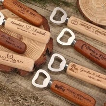 1PC Bulk Custom Wooden Bottle Opener, Wedding Favors For Guests, Personalized Groomsmen Gift, Party Favors, Business Promotional Items