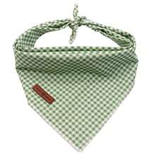 Lionet Paws Dog Bandana For Small Medium Large Dogs, Cat Dogs Kerchief Triangle Bibs Scarf For Girl Or Boy - Green & White Plaid - 查看 1