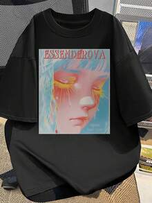 コットン半袖Tシャツ| グラフィティキャラクターと文字デザイン| 男女兼用| 若者のファッションに適しています。 - ホワイト - チェックする 7