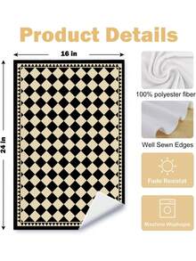 2 Pcs Boho Abstract Kitchen Towels, Dish Tea Towels For Kitchen Decor, Retro Mid Century Modern Hand Towels For Bathroom Decor, 16x24 Inch - Màu be đen - Xem 2