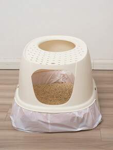 1 Roll Large Capacity Drawstring Cat Litter Bag - White - View 5