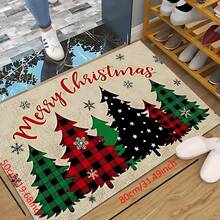 1pc Home Decor, Truck & Christmas Tree Pattern Printed, Christmas, Christmas Gift, Christmas Decoration, Diatomite Kitchen Carpet, Kitchen Mat, Rug, Rectangle Carpet, Suitable For Living Room, Bedroom, Hallway, Bathroom, Laundry Room - Polyester Carpet, For Indoor And Outdoor Home Decor - Multicolor - View 15