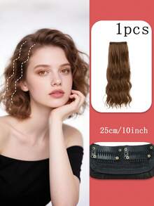 Extensiones de cabello con clip de fibra sintética resistente al calor con ondas de agua de 6-18 pulgadas para cabello ralo, para volumen instantáneo en las raíces (uso diario/fiesta)