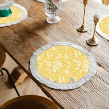 1/4/6 pièces Nappes de table en lin à franges, sets de table imprimés lavables, tapis de protection de surface, nappes de table d'intérieur et d'extérieur, convient pour les fêtes, la décoration de cuisine