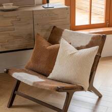 4 件装纯色无填充枕套，灯芯绒沙发靠垫套，家居装饰 - 棕色+菸草色+米色+咖啡棕 - 查看 4