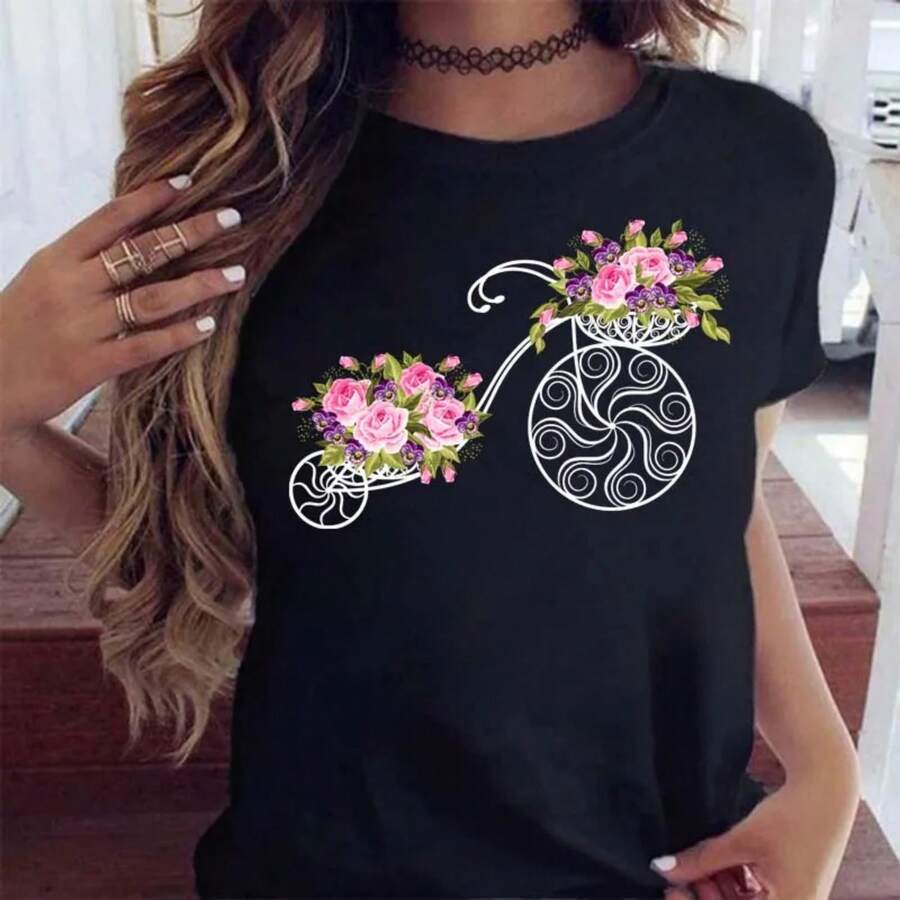 Women T-Shirts - 黑色 - 查看 1