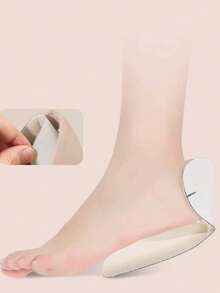 QKC 1 对高跟鞋软跟垫，减震、吸汗、防滑贴，适用于女士夏季凉鞋，隐形无粘性防滑前脚掌垫 - 米色 - 查看 4