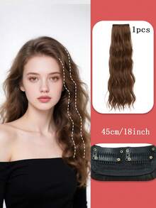 Extensiones de cabello con clip de fibra sintética resistente al calor con ondas de agua de 6-18 pulgadas para cabello ralo, para volumen instantáneo en las raíces (uso diario/fiesta)