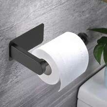 1pc Stainless Steel Wall Mounted Bathroom Tissue Holder With No-Drill Installation, Roll Paper Rack