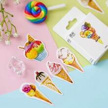 46Pcs Small Ice Cream Stickers For Scrapbooking Junk Journal Kids Laptop Planner Diary Collage Card Making Bujo Notebook Phone Case DIY Craft Decoration