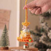 1pc Crochet Cute Christmas Tree Ornament, Multilayer Colorful Design With Star Top & Bells, Decor For Christmas Tree, Suitable For Christmas Holiday Decoration