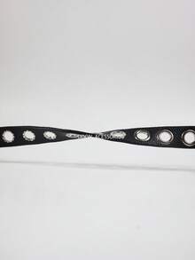 Cinto Feminino 2.3cm com Ilhós Metálicos e Fivela Estilosa - Preto - Visão 5