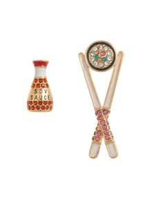 2 piezas Pendientes de cóctel, hamburguesa, amanecer de tequila, patatas fritas de moda exquisita y personalizada, chapado en oro de 18K, antioxidante, adecuado para uso diario casual, joyería para mujer - Multicolor - Ver 17