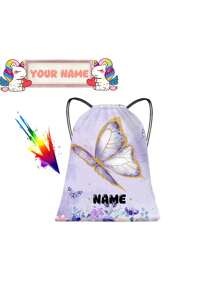 1 lekka, personalizowana kieszeń ściągana sznurkiem z uroczym wzorem motyla, na której można nadrukować imię lub życzenia świąteczne. Spersonalizuj swoją torbę. Ten plecak jest idealny dla dziewcząt, chłopców i nastolatków do codziennego użytku, w tym na wycieczki, podróże, sport, pływanie, wędrówki i inne aktywności na świeżym powietrzu. (Uwaga: ta torba jest bardzo cienka).