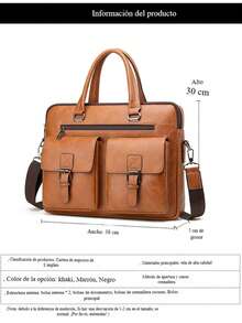 Maletines para hombre bolsos para portatil bolsas documentos negocios alta capacidad compartimentos organizador acolchado para laptop correa ajustable material resistente estilo ejecutivo funcional ideal para trabajo viajes reuniones envio rapido garantia - Caqui - Ver 6