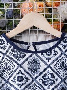 Tween Mädchen Kleid mit langen Ärmeln, Taille-Kordel & Schleife, Retro-Muster, geeignet für Frühling & Herbst