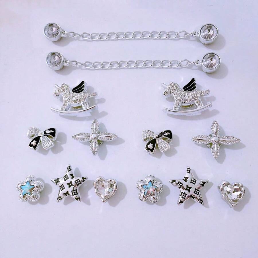 Clips decorativos de zapatos con diamantes de imitación desmontables, accesorios de zapatos de alta gama