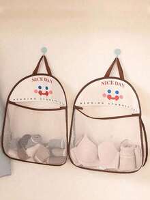 1pc Hanging Mesh Storage Bag, Polyester Breathable & Washable Laundry Organizer, Wall-Mounted Underwear & Socks Sorting Pouch Laundry Bag Bathroom Organizer Bathroom Bedroom Home Kitchen Organization Closet Organizer School Dorm Essentials Clothes Organizer College - 彩色 - 查看 6