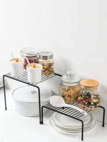 1pc Iron Storage Rack - Black - View 2