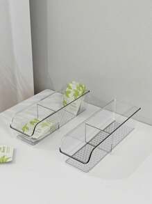 1pc Transparent Desktop TV Remote Control Holder, Plastic Remote Control Storage Box