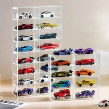 1PC, Acrylic Display Cabinet, 8-Slot Display Cabinet, Small Toy Car Storage Box, Office Parking Storage Box, Used For Home Decoration - Multicolor - View 4