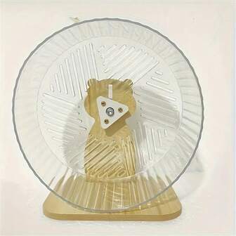 1pc Transparent Hamster Exercise Wheel With Stand, Size 20.83cm, Adjustable Height, Suitable For All Hamster Types, Durable Plastic Material, Pet Fitness Equipment