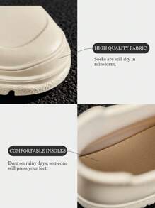 7-Inch Height Women's Rain Boots, New White Waterproof Ankle Boots, Soft & Comfortable Flat Bottoms, Lightweight, Suitable For Outdoor, Rainy Days, Gardening, Car Washing, Fishing, All Season