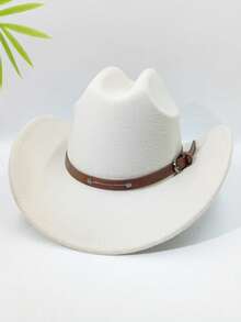 1 buc. Pălărie de cowboy unisex retro western, potrivită pentru bărbați și femei, design sofisticat cu cataramă, ideală pentru activități casual, în aer liber, petreceri, baruri, ciclism, drumeții și sărbători - Stil clasic - Vizualizare 6