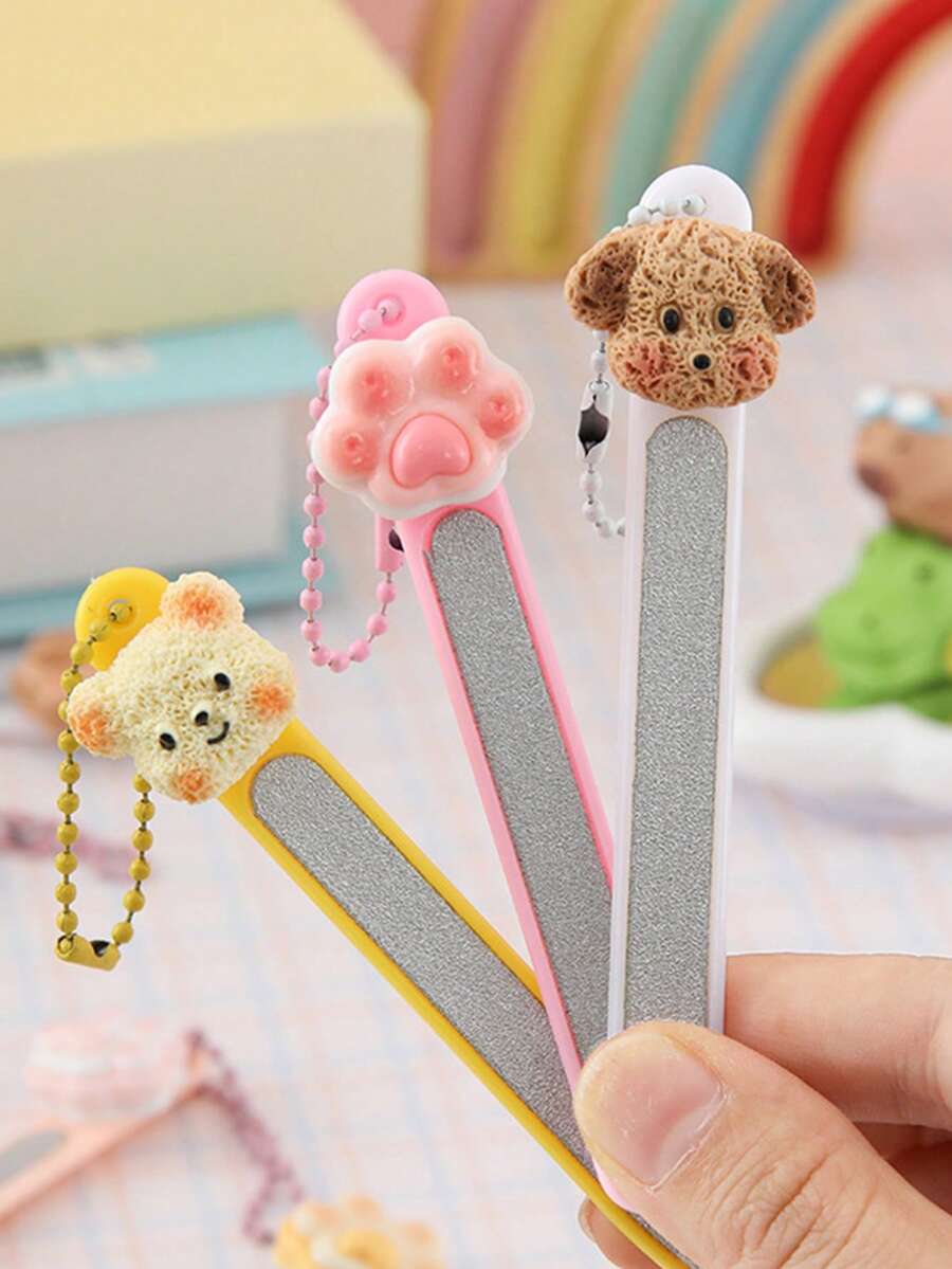 Cartoon Cute Nail File Nail File Polishing And Polishing File Household Manicure Matte Strip With Chain Nail File - Cartoon Version - View 1