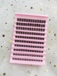 130 piezas Pestañas en racimo Curl D Pestañas individuales en racimo Extensiones de pestañas 0.07mm 8-16mm Mezcla DIY Racimos de pestañas Reutilizables Banda negra súper delgada Pestañas DIY para usar en casa - D - Ver 2