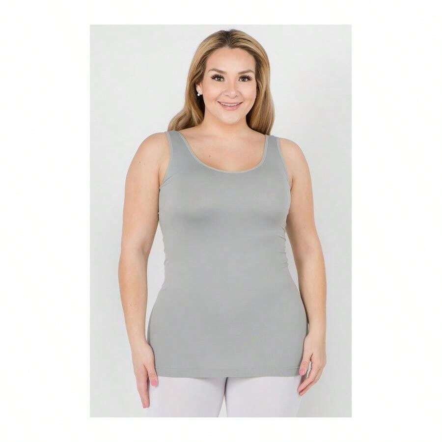 Yelete Comfortable Plus Size Tank Tops For Women - 灰色 - 查看 1