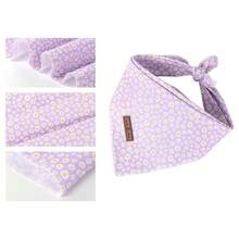Lionet Paws Spring Daisy Dog Bandana Washable Cotton Handkerchief Scarf Triangle Bandana For Small Medium Large Dogs Girl Boy - 紫色雛菊 - 查看 3