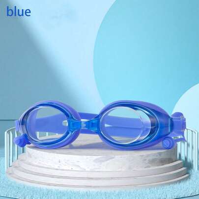 平面多色泳镜，大镜框，防水泳镜，硅胶镜框，防雾，高清男女通用泳镜