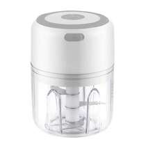 Mini Portable Electric Garlic Chopper Grinder  Stainless Steel - White - View 4