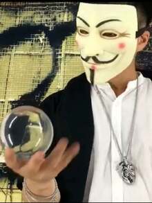 1pc Premium Electroplated Gold/Silver Mask, Movie Theme Mask For Halloween Party Costume Prop - Multicolor - View 4