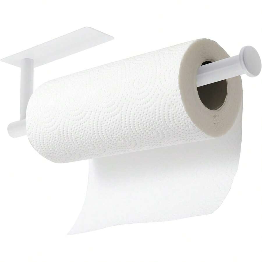 White Paper Towel Holder - Under Cabinet Paper Towel Holder For Kitchen, Adhesive Paper Towel Roll Rack For Bathroom Towel, Wall Mounted Matte Black Paper Towel Rack, SUS304 Stainless Steel - Vàng - Xem 1