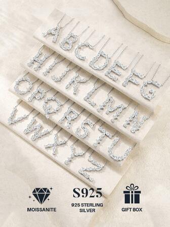 1 st Moissanit Diamant 925 Sterling Silver Halsband Hänge Nyckelbenskedja, Smyckedekoration, Mors dag, Alla hjärtans dag, Förlovning, Bröllop, Jubileum, Födelsedagspresent, Vardagskläder