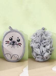 1pc Baby Bathing Essentials - 2-In-1 Scrub Sponge & Bath Flower, Anti-Slip Baby Bath Gloves, Thick Hanging Design, Soft & Non-Shedding Bath Sponge, 2-Sided Baby Bath - Multicolor - View 12