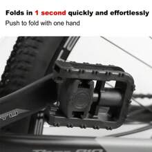 1 par de pedales plegables de bicicleta de nailon antideslizante para bicicleta de montaña/bicicleta plegable, accesorio universal de liberación rápida, ligero y duradero con clip para el dedo del pie