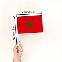 Moroccan Handheld Flags - Polyester Fabric With Plastic Rods - Durable Polyester - Versatile Use For Events, Parties, Business, School, Sports, Festivals - Multicolor - View 4