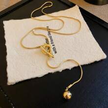 1 件可调节 Y 形项链，18K 镀金不锈钢，高端简约毛衣项链，适合女性场合、日常佩戴、生日/圣诞节/公司礼物