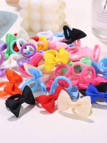 10/30/50pcs Girls' Elastic Hair Ties - Soft Pastel & Bright Colors (Red, Pink, Yellow, Green, Blue, Purple, Black, White,) - Non-Slip Hair Bands For Youngsters, Youngsters, Birthday Parties, Halloween, Chinese New Year - For Sensitive Light Beige - Everyday & Special Occasion Hairstyles, Youngsters Party Accessories, Playful Hair Accessory, Soft Fabric Hairbands