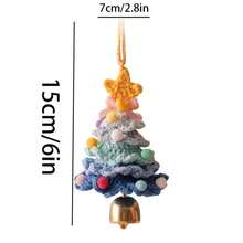1pc Crochet Cute Christmas Tree Ornament, Multilayer Colorful Design With Star Top & Bells, Decor For Christmas Tree, Suitable For Christmas Holiday Decoration