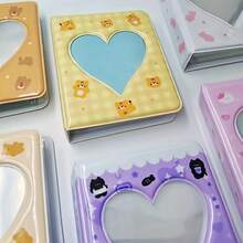 1pc Three Inch Heart-Shaped Design Album Photo Storage Book - Transparent Inner Page, Perfect For Commemorating Precious Moments, Memory Book, Heart-Shaped Design Album, Plastic Structure, Couple Album - Multicolor - View 10