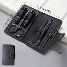 Conjunto de 7 cortadores de unhas de aço inoxidável de alta qualidade - Kit de manicure moderno com cortador de unhas, utensílios pessoais para cuidados com as unhas em casa e em viagem, baixa alergia, design dobrável, kit de cuidados com as unhas ideal para viagens | Kit moderno para cuidados com as unhas | Cortadores de unhas duráveis, itens essenciais para cuidados com as unhas - Multicolorido - Ver 7