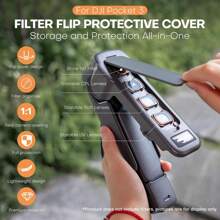 Pocket 3 Protective Case For Osmo Pocket 3,Gimbal Flip Protective Cover,4 CPL/ND Filters Storage Slots For Osmo Pocket 3 Creator Combo Accessories