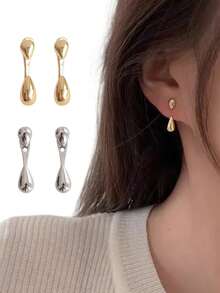 2PCS Fashion Simple Drop Earrings, Premium Feeling Light Luxury Temperament Hundred Earrings, Suitable For Daily Wear, Holiday Gifts, Back-To-School Season Gifts ,Halloween,Christmas,(Does Not Include Cardboard)