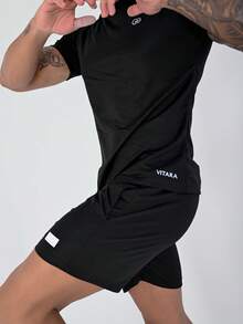 VITARA Men's Sports Shorts | Breathable Dry Fit Fabric | 2 Colors | Ideal For Training And Everyday Life, CrossFit, Running, Bodybuilding, Soccer, Gym - 黑色 - 查看 5