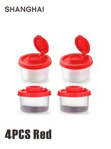 1/2/4 Pcs Salt And Pepper Set, Mini Durable Salt And Pepper Shaker Set, Spice Jars, Salt Container, Plastic Pepper Bottle With Airtight Lid Transparent, Kitchen Accessories, Spice Storage Box, Travel Seasoning Bottles Suitable For Home Kitchen, Outdoor Camping, Picnic, Beach, BBQ, Lunch Box, Portable Accessories